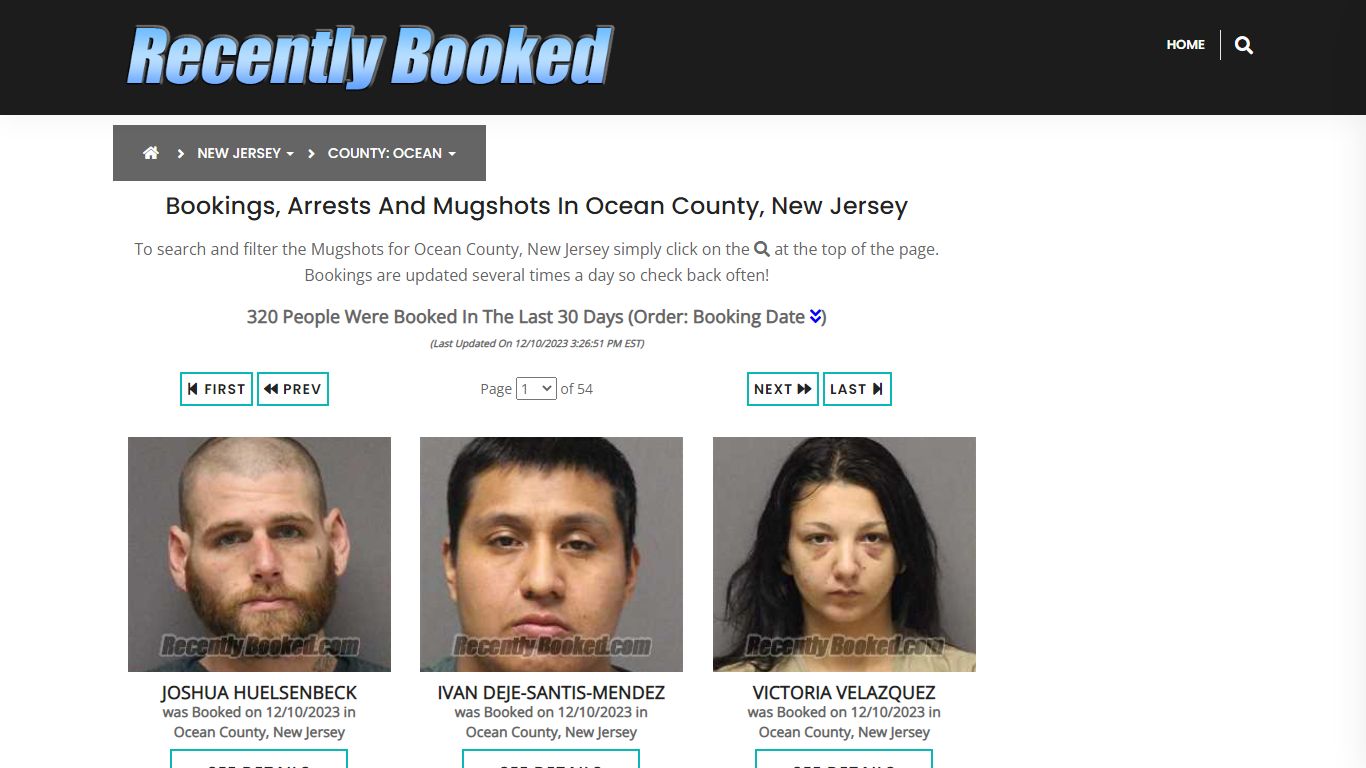 Recent bookings, Arrests, Mugshots in Ocean County, New Jersey